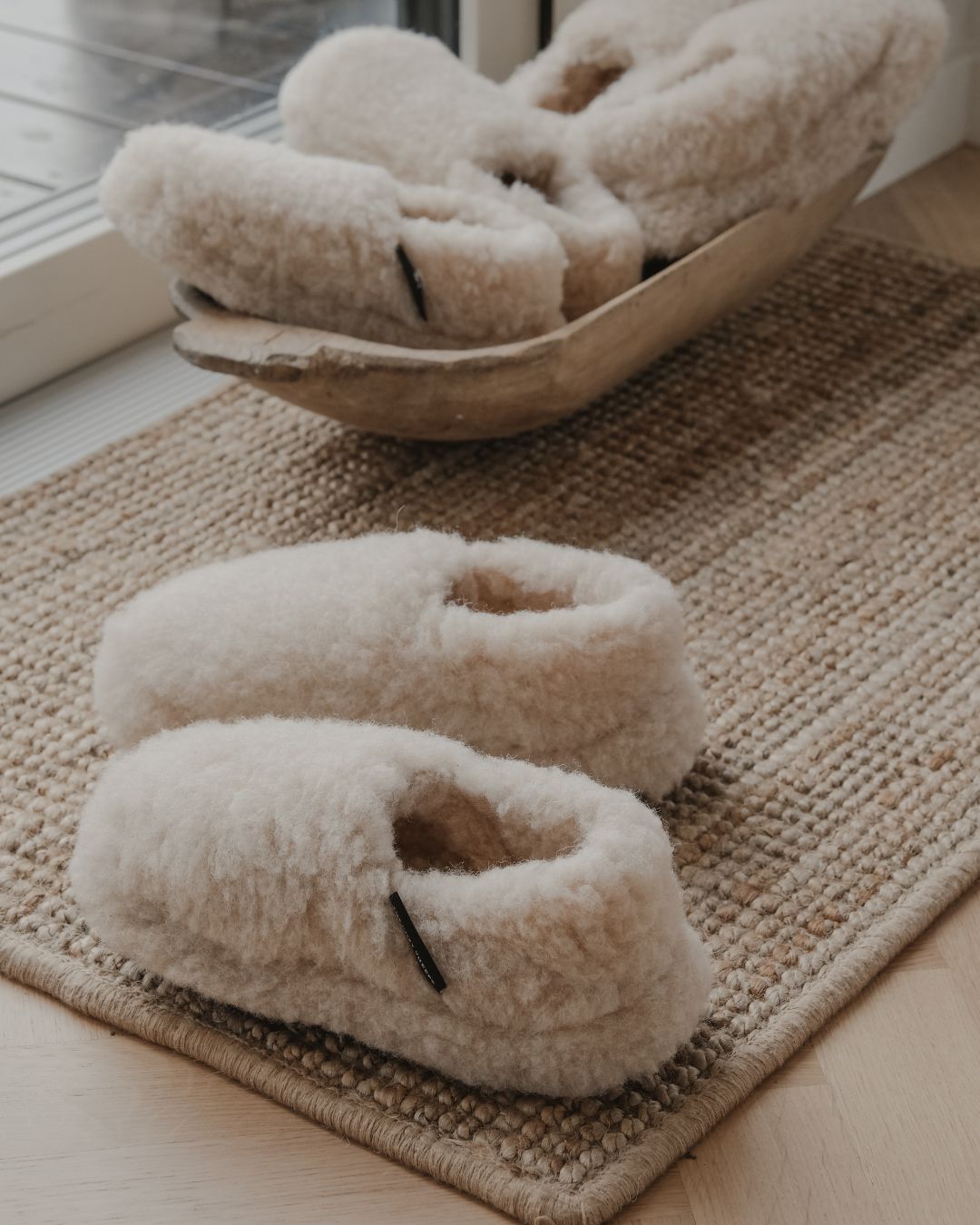 Sloffen van merinowol – Beige