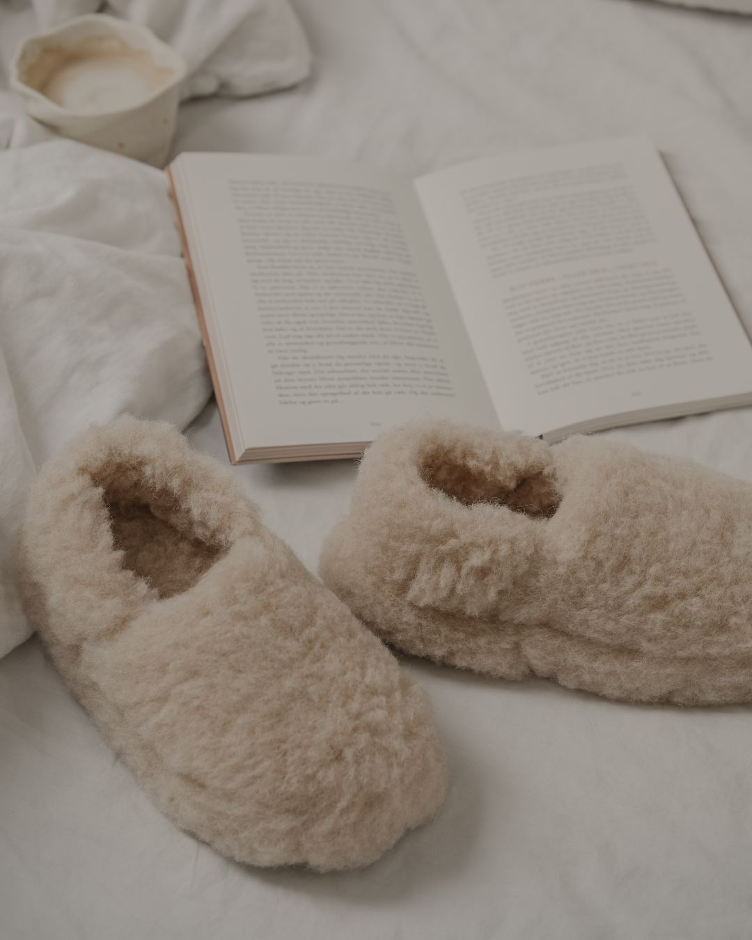 Sloffen van merinowol – Beige