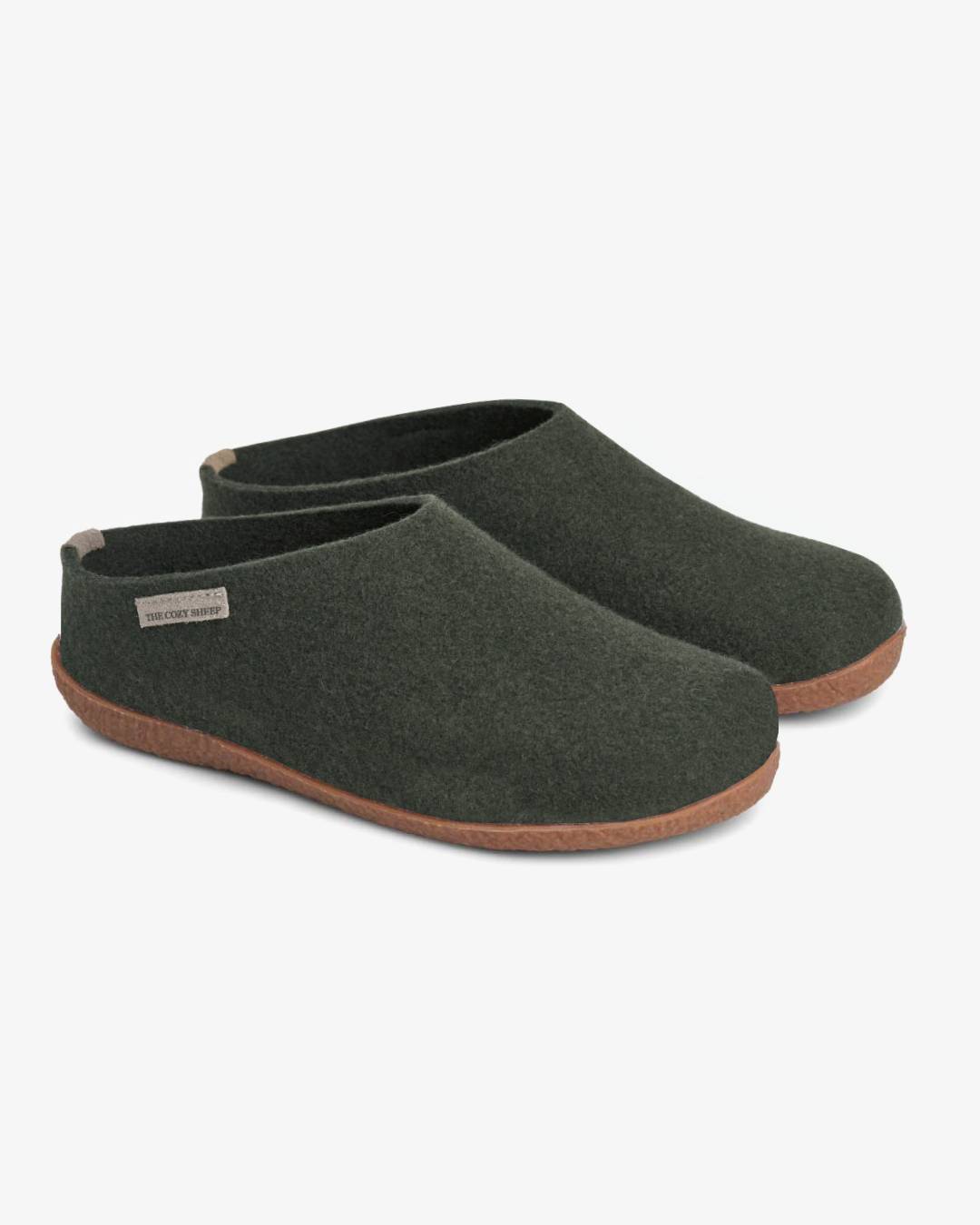 Pantoffels met rubberen zool – Forest Green