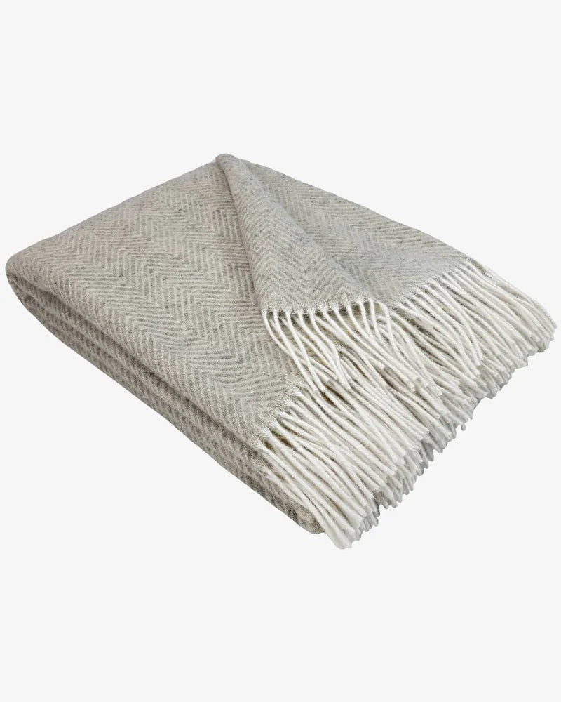 Wollen plaid 140x200 cm - Lichtgrijs