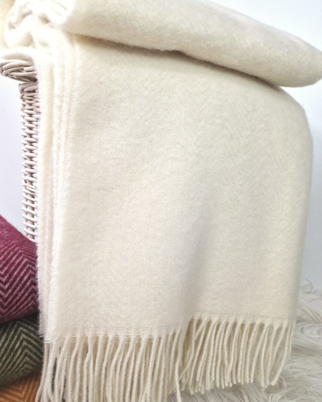 Uldplaid 140 x 200 cm - Creme - The Cozy Sheep