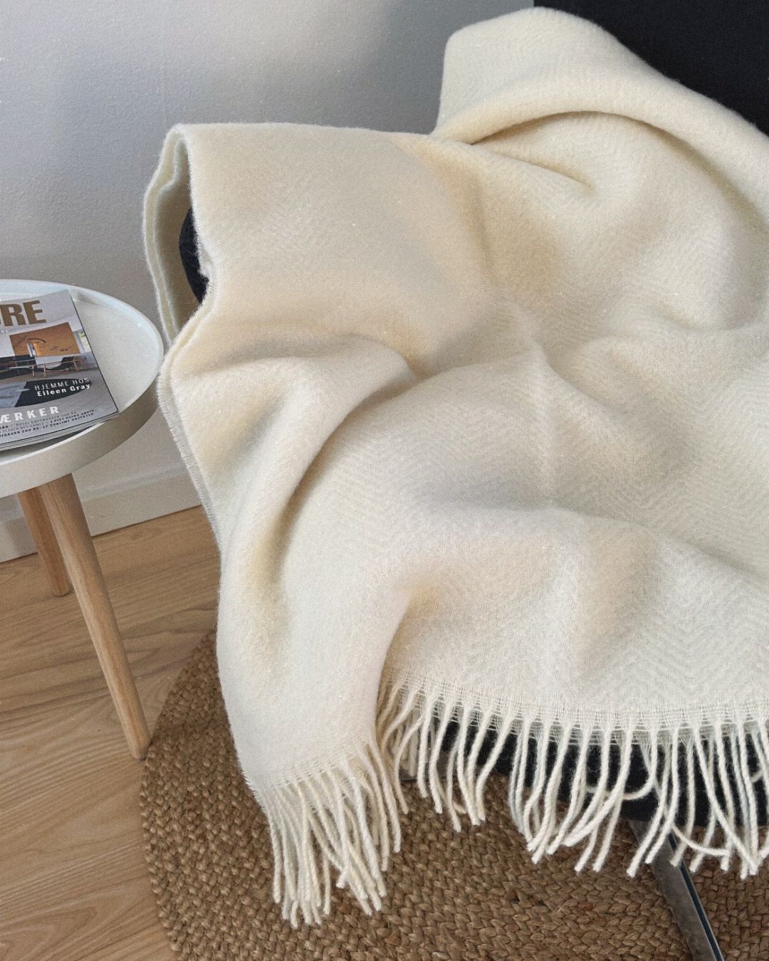 Uldplaid 140 x 200 cm - Creme - The Cozy Sheep