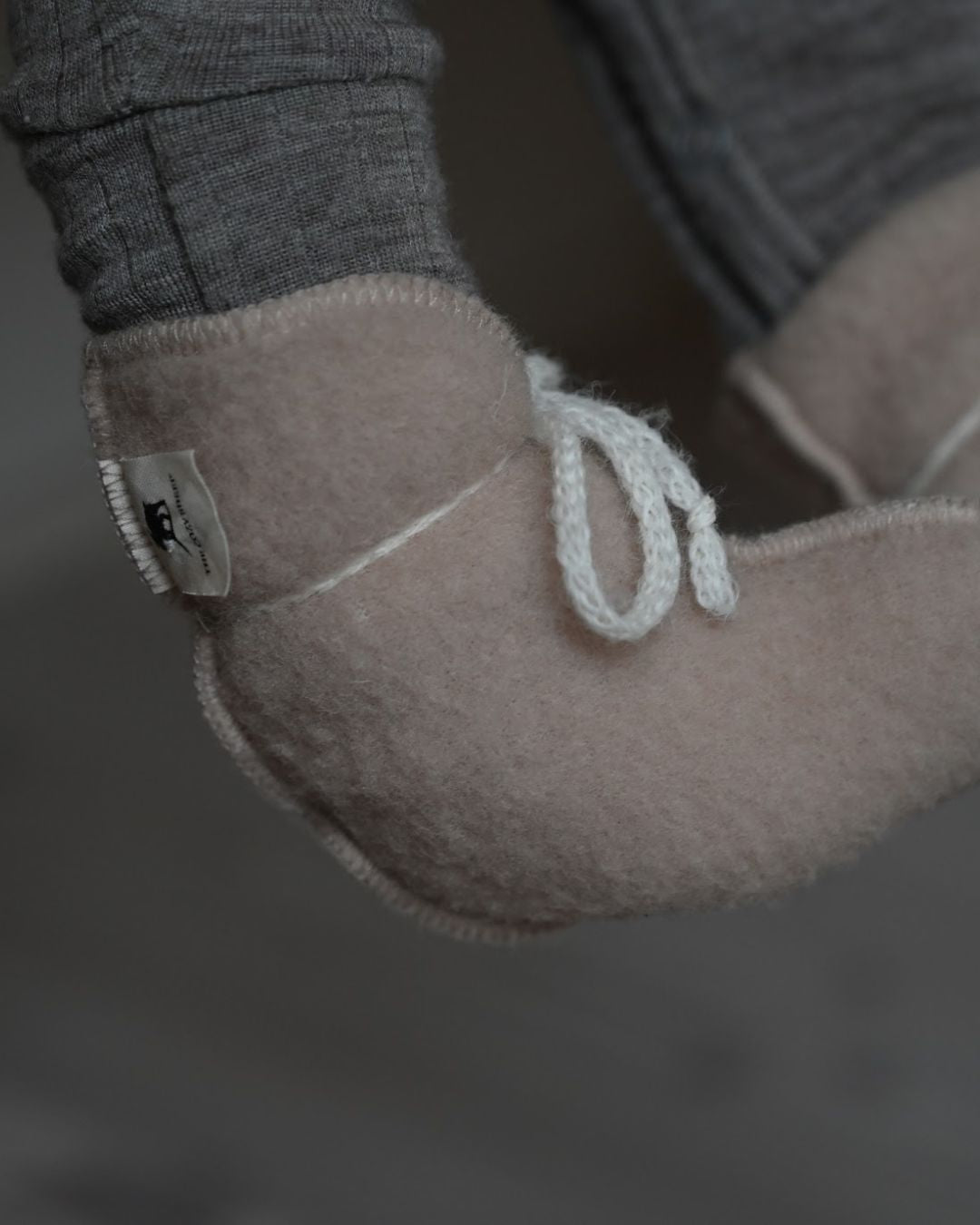 Babyslofjes van wol - Beige (0-3 maanden)