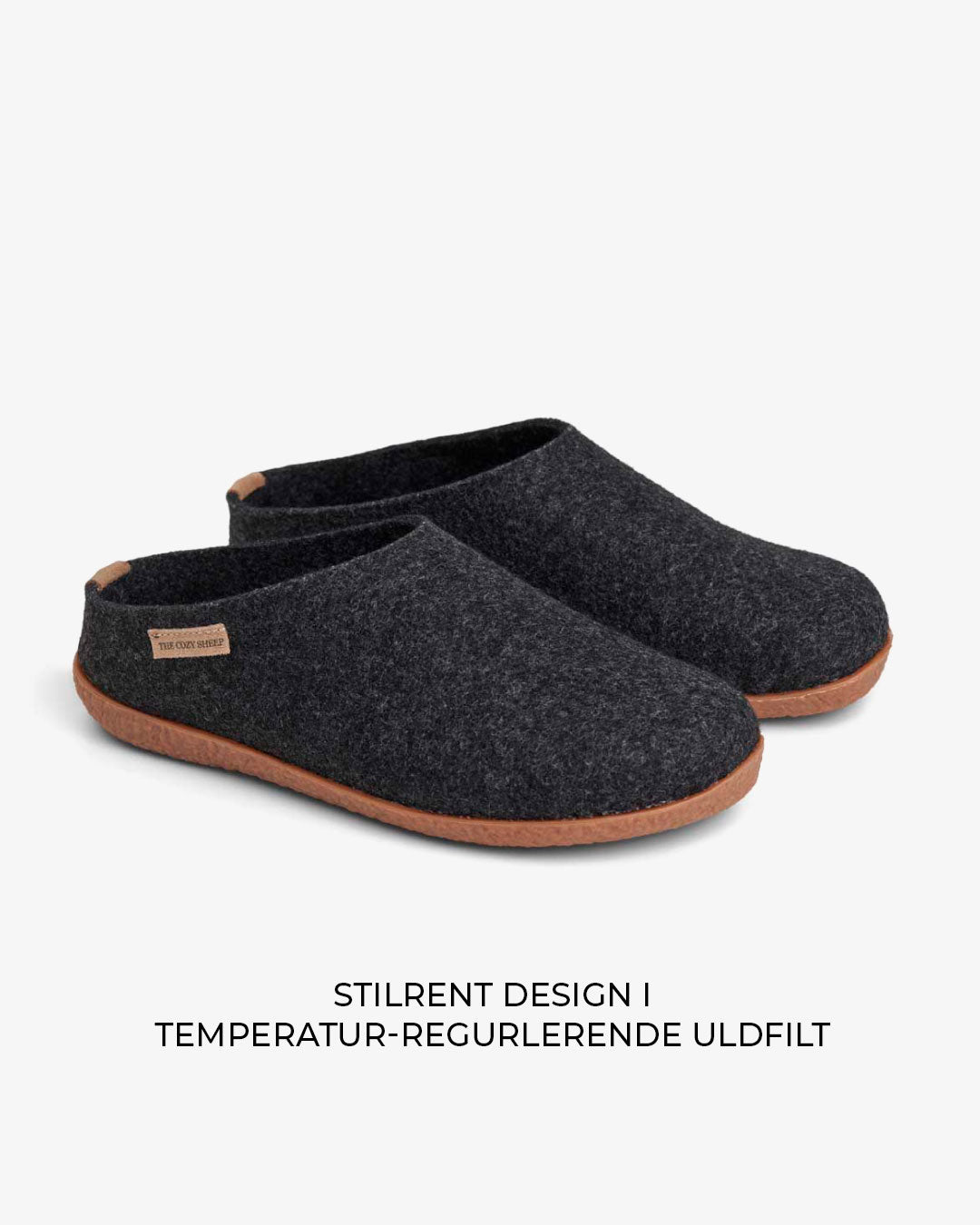 Pantoffels met rubberen zool – Houtskool