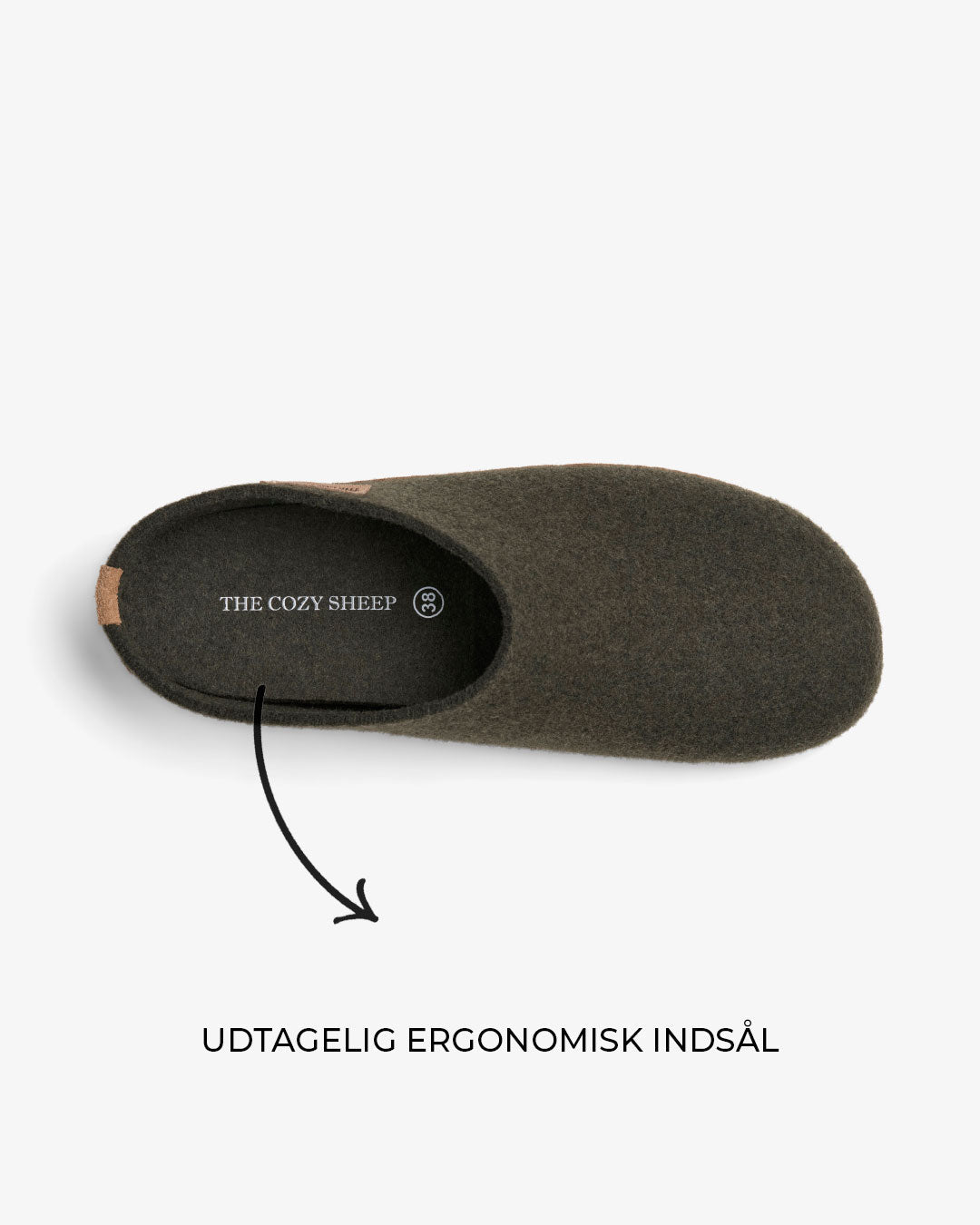 Pantoffels met leren zool – Forest Green