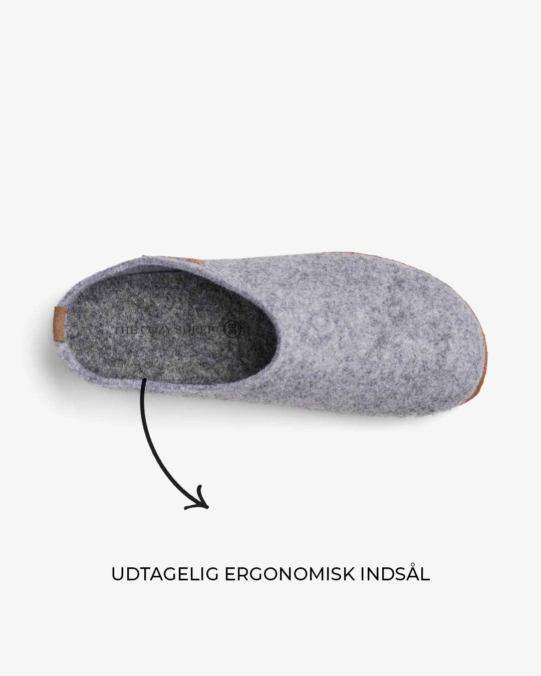 Pantoffels met rubberen zool – Lichtgrijs