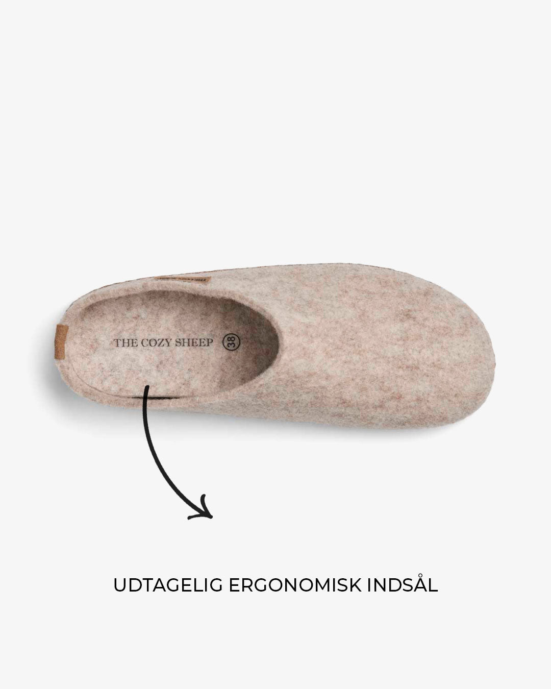 Pantoffels met leren zool - Beige