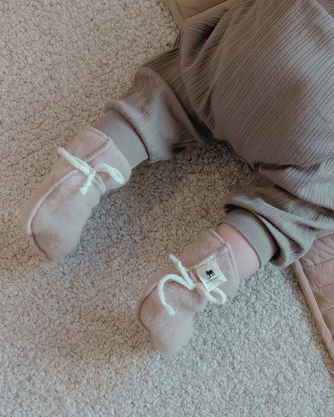 Babyslofjes van wol - Beige (0-3 maanden)