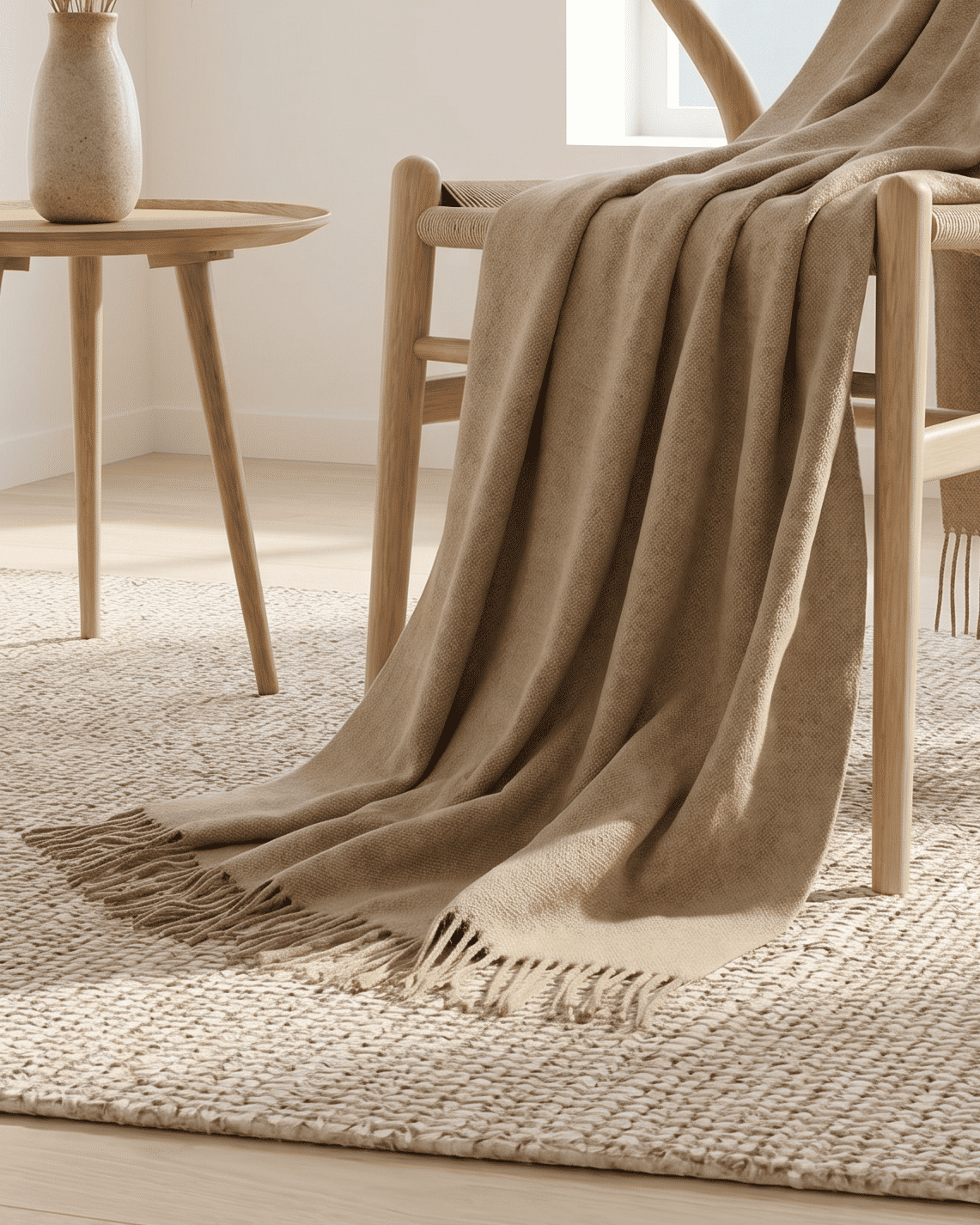 Wollen plaid 140 x 200 cm - Lichtbruin