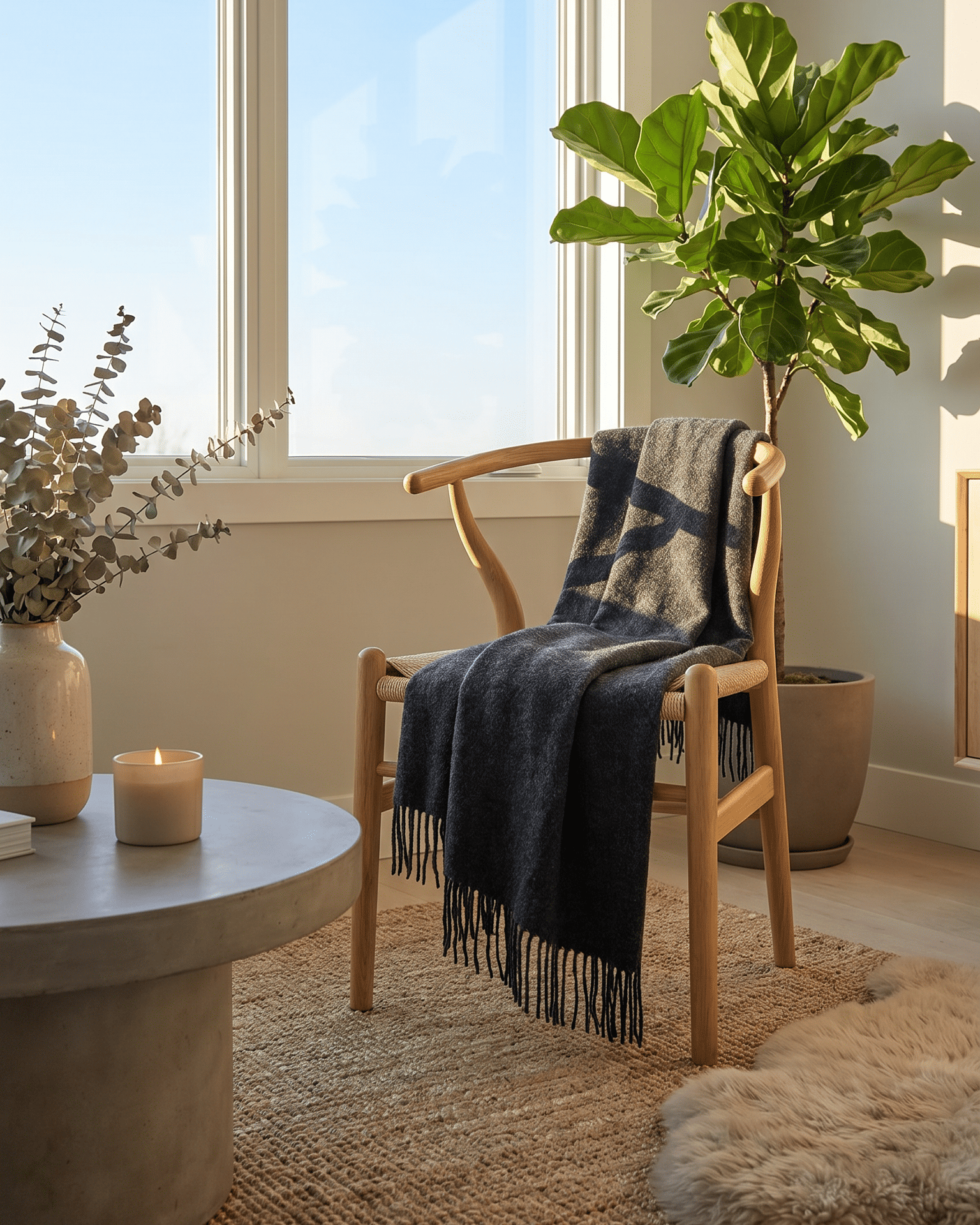 Wollen plaid 140 x 200 cm - Antraciet