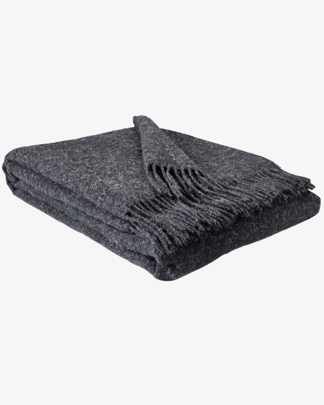 Wollen plaid 140 x 200 cm - Antraciet
