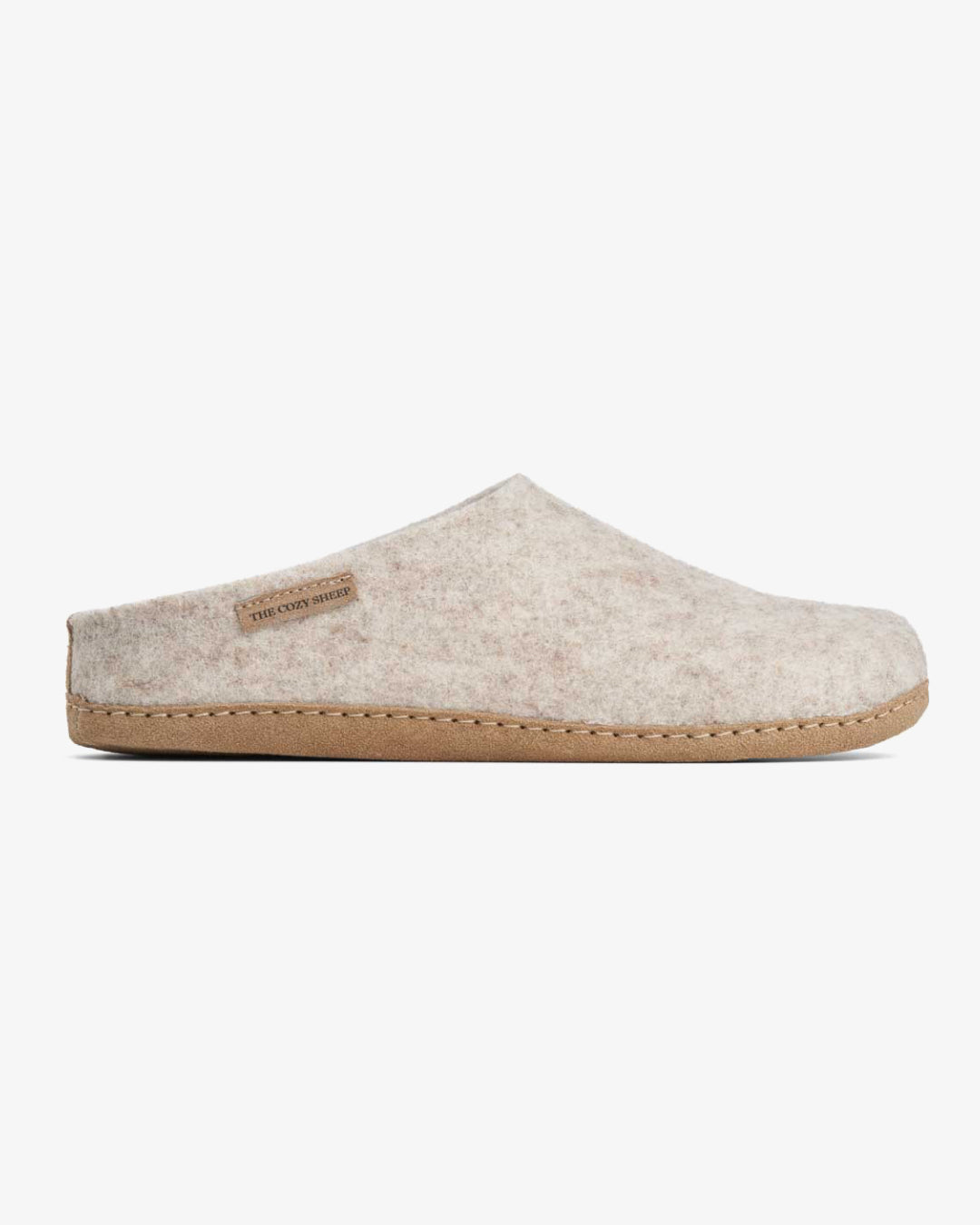 Pantoffels met leren zool - Beige