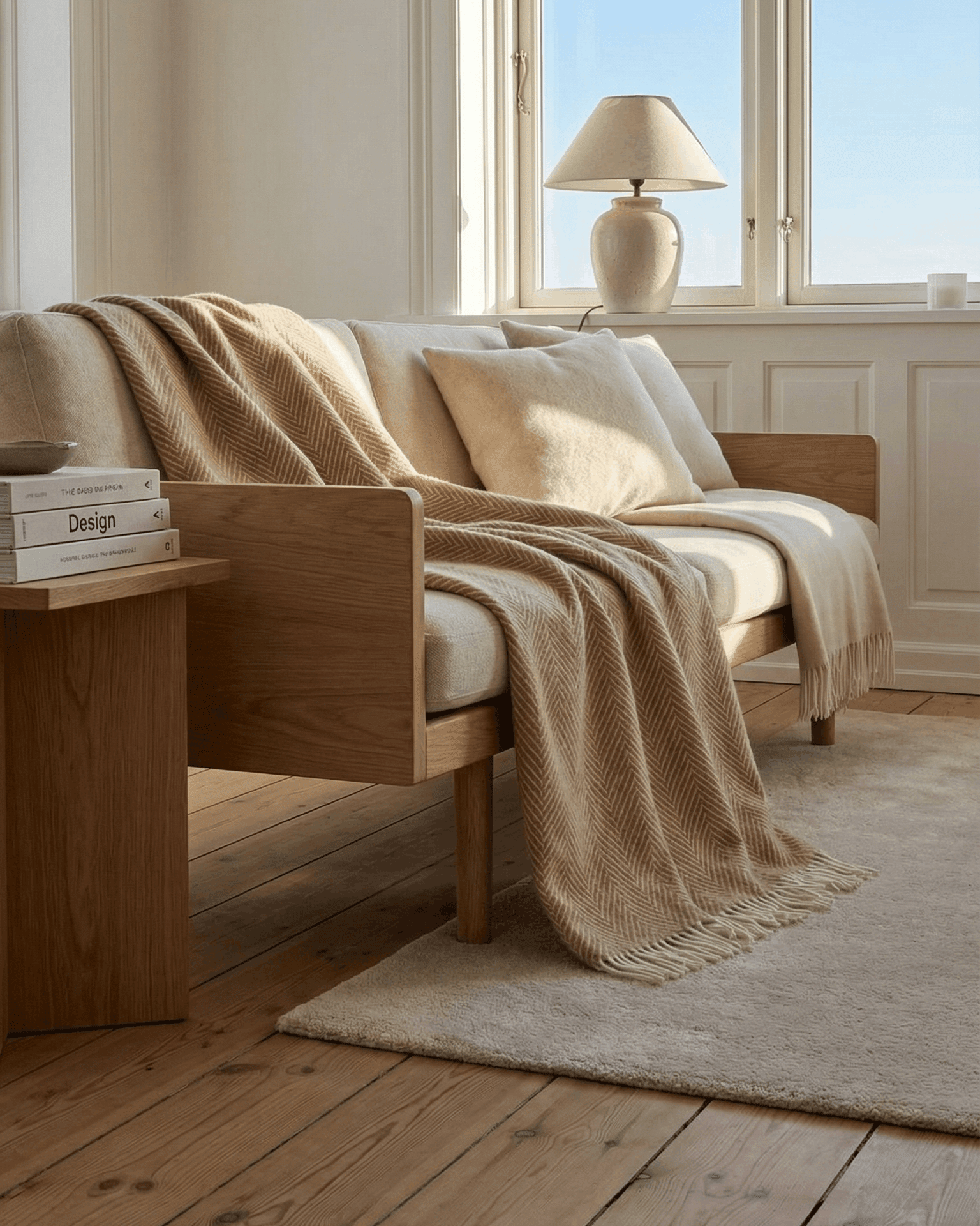 Uldplaid 140 x 200 cm - Beige - The Cozy Sheep