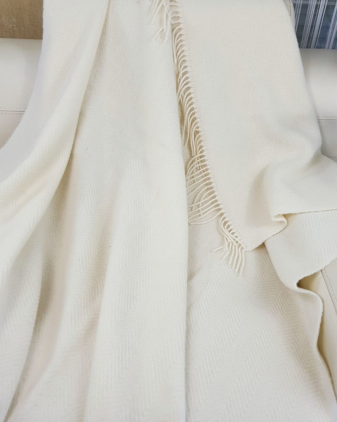 Uldplaid 140 x 200 cm - Creme - The Cozy Sheep